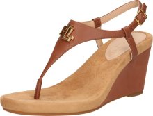 Lauren Ralph Lauren Žabky \'JEANNIE\' světle hnědá / zlatá