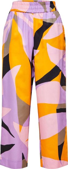 SELECTED FEMME Kalhoty žlutá / fialová / černá