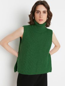 Zelená dámská svetrová vesta s příměsí vlny Trendyol - S