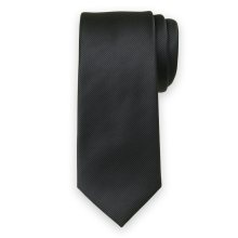 Pánská klasická kravata černé barvy s hladkým vzorem 14515