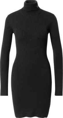 Calvin Klein Jeans Úpletové šaty černá / bílá