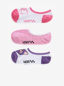 Sada tří dámských vzorovaných kotníkových ponožek ve fialové, růžové a bílé barvě Vans x Sailor Moon Canoodles - ONE SIZE
