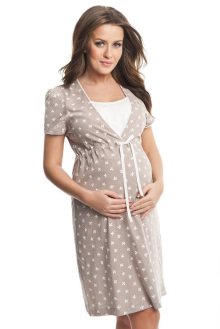 Kojicí a těhotenská noční košile Beáta béžová Béžová XL