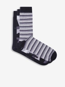 Sada tří pánských ponožek v černé a šedé barvě Diesel Skm-Robin - 35-38