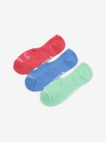 Sada tří párů dámských ponožek v zelené, modré a korálové barvě Converse - 37-42