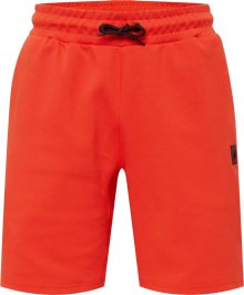 Superdry Sportovní kalhoty svítivě oranžová / černá