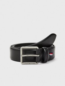 Černý pánský kožený pásek Tommy Hilfiger - 90
