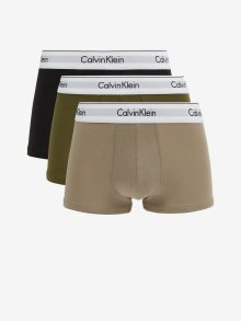 Sada tří pánských boxerek v khaki, béžové a černé barvě Calvin Klein Underwear - S