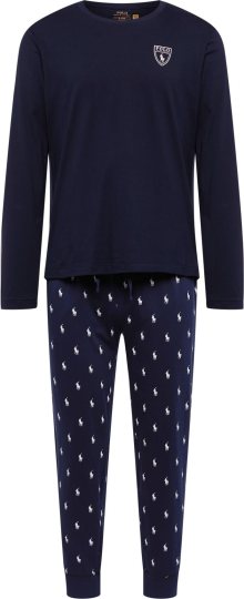 Polo Ralph Lauren Pyžamo dlouhé námořnická modř / bílá