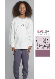 Dívčí pyžamo Karelpiu KF3091 3/4 Růžová