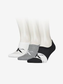 Sada tří párů pánských ponožek v bílé, šedé a černé barvě Calvin Klein Underwear - ONE SIZE