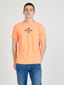 Oranžové pánské tričko Replay - M