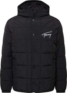 Tommy Jeans Zimní bunda černá / bílá