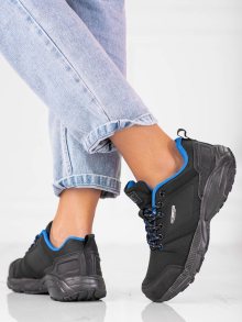 Krásné černé  trekingové boty dámské bez podpatku