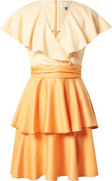 Closet London Šaty písková / jasně oranžová