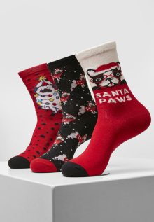 Urban Classics Pug Christmas Socks 3-Pack multicolor - 39–42