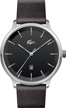 LACOSTE Analogové hodinky černá / stříbrná