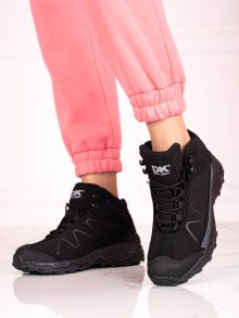 Krásné dámské  trekingové boty černé bez podpatku