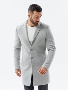 Ombre Clothing Šedý elegantní kabát C536