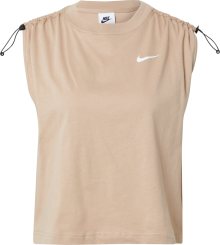 Nike Sportswear Top světle béžová / bílá