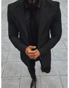 Pánský kabát jednořadový COLE černý