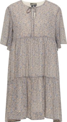 DreiMaster Vintage Letní šaty béžová / kouřově modrá / šedá