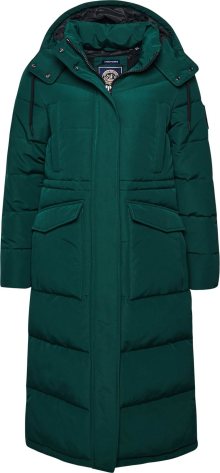 Superdry Zimní kabát \'Everest\' tmavě zelená / černá / bílá