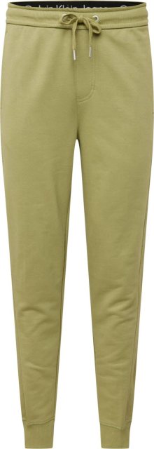 Calvin Klein Jeans Kalhoty olivová / svítivě zelená / bílá