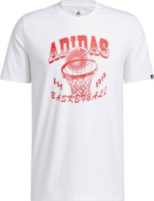ADIDAS PERFORMANCE Funkční tričko \'World of Basketball\' červená / bílá