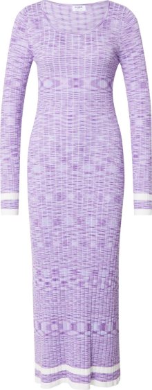 Cotton On Úpletové šaty lenvandulová / pastelová fialová / bílá