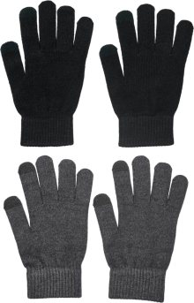 ONLY Prstové rukavice \'MAGIC\' šedobéžová / černá