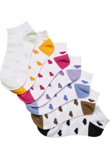 Urban Classics Recycled Yarn Heart Sneaker Socks 7-Pack multicolor - 39–42
