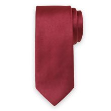 Pánská klasická kravata bordó barvy s hladkým vzorem 14516