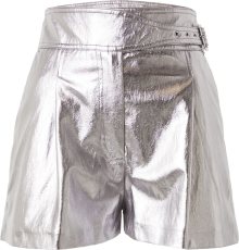 Twinset Kalhoty se sklady v pase stříbrná