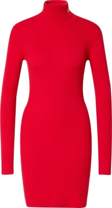 Calvin Klein Jeans Úpletové šaty červená / bílá