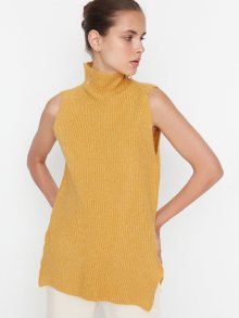 Žlutá dámská svetrová vesta s příměsí vlny Trendyol - S