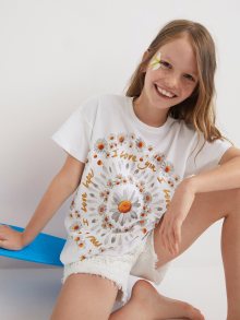 Bílé holčičí tričko Desigual Gish - 110-116
