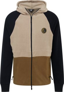 Volcom Fleecová mikina béžová / nažloutlá / černá