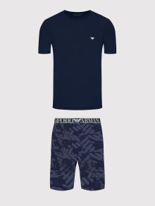 Pánské pyžamo krátké - 111573 2R509 96035 - tm.modrá - Emporio Armani L tm.Modrá