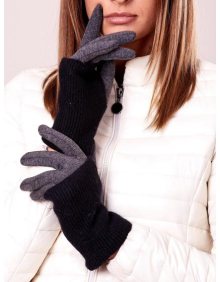Dámské rukavice s fleecem DANNY černé a grafitové 