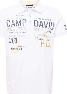 CAMP DAVID Tričko námořnická modř / hořčicová / bílá