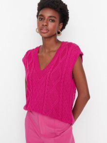 Tmavě růžová dámská svetrová vesta Trendyol - S