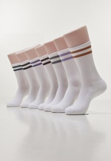 Urban Classics 2 Stripes Socks 7-Pack white/multicolor - 35–38