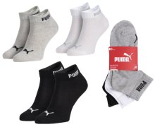 Puma 3Pack Ponožky Basic Quarter Grey/White/Black 35/38