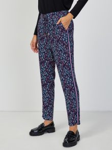 Tmavě modré dámské vzorované kalhoty CAMAIEU - L