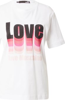 Love Moschino Tričko pink / růžová / pudrová / černá / bílá