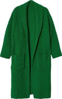 MANGO Pletený kabátek trávově zelená
