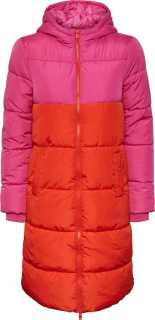 PIECES Zimní kabát \'BEE\' pink / oranžově červená