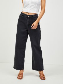 Černé široké džíny CAMAIEU - S