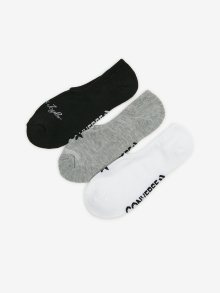 Sada tří párů dámských ponožek v bílé, šedé a černé barvě Converse - 37-42